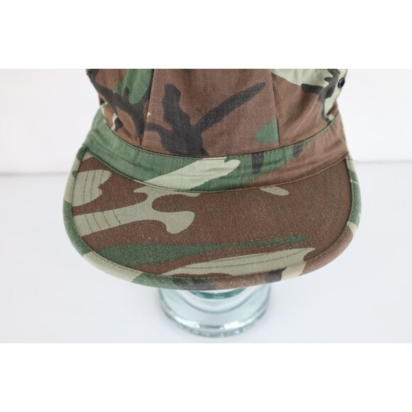 Vintage 60s 70s Streetwear Faded Military Style Camouflage Hat Cap 7 5/8 USA - Picture 2 of 9